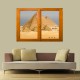 Stickers trompe l'oeil fenêtre Pyramides d'Egypte