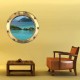 Stickers trompe l'oeil hublot Les iles
