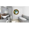 Stickers trompe l'oeil hublot Plage des tropiques