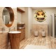 Stickers trompe l'oeil hublot Coucher de soleil