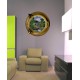Stickers trompe l'oeil hublot Jardin zen