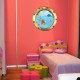 Stickers trompe l'oeil hublot Paysage sous marin