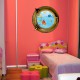 Stickers trompe l'oeil hublot Paysage sous marin