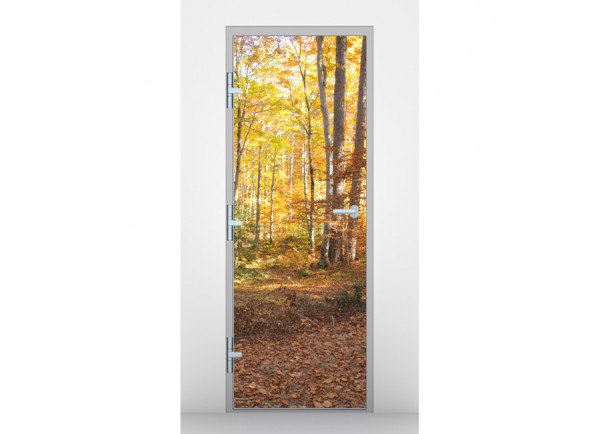 Stickers trompe l'oeil porte Forêt d'automne