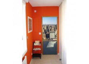 Stickers trompe l'oeil porte New York