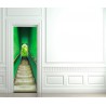 Stickers pour porte Escalier vert