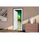 Stickers trompe l'oeil porte Escalier vert