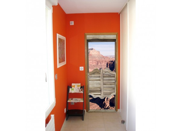 Stickers trompe l'oeil porte Le grand canyon