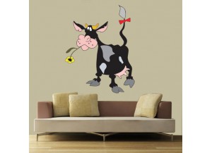 Stickers Vache et noeud rouge