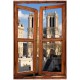 Stickers trompe l'oeil fenêtre notre dame