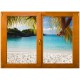Stickers trompe l'oeil fenêtre Tahiti