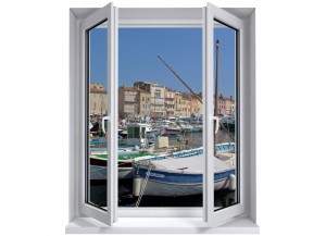 Stickers trompe l'oeil fenêtre Saint Tropez