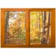 Stickers trompe l'oeil fenêtre Forêt d'automne