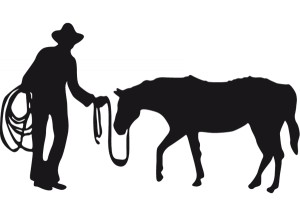 stickers Cow boy et cheval