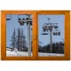 Stickers trompe l'oeil fenêtre Piste de ski
