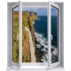 Stickers trompe l'oeil fenêtre La falaise