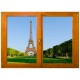 Stickers trompe l'oeil fenêtre La tour Eiffel