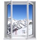 Stickers trompe l'oeil fenêtre La montagne l'hiver