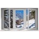 Stickers trompe l'oeil fenêtre La montagne sous la neige