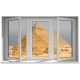 Stickers trompe l'oeil fenêtre Pyramides d'Egypte