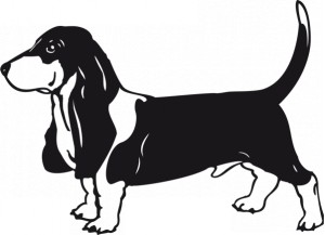 stickers chien le basset