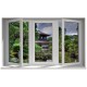 Stickers trompe l'oeil fenêtre Jardin zen