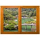 Stickers trompe l'oeil fenêtre Paysage japonnais