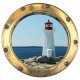 Stickers trompe l'oeil hublot Le phare