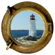 Stickers trompe l'oeil hublot Le phare