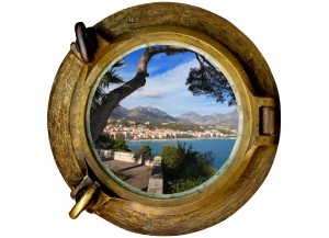 Stickers trompe l'oeil hublot Menton