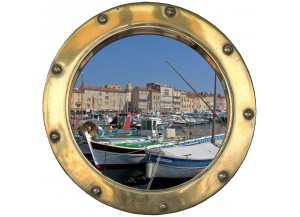 Stickers trompe l'oeil hublot Saint Tropez
