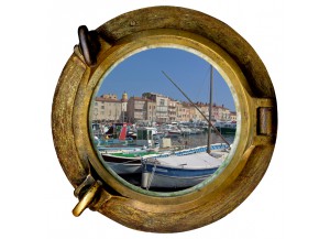 Stickers trompe l'oeil hublot Saint Tropez