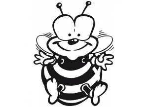 stickers Abeille en vole