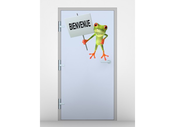 stickers Grenouille et pancarte