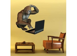 Stickers Gorille ordinateur
