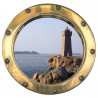 Stickers trompe l'oeil hublot Phare de Ploumanach