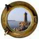 Stickers trompe l'oeil hublot Phare de Ploumanach