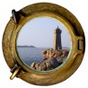 Stickers trompe l'oeil hublot Phare de Ploumanach