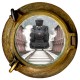 Stickers trompe l'oeil hublot Le train vapeur