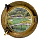 Stickers trompe l'oeil hublot Paysage japonnais
