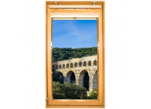 Stickers trompe l'oeil velux Pont du Gard