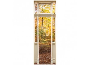Stickers trompe l'oeil porte Forêt d'automne