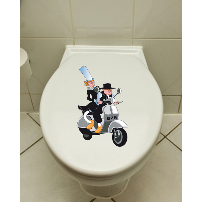 Autocollant "Salut De Motard Breton 29" - Sticker 10x4,8 Cm, Résistant UV, Pour Intérieur/extérieur