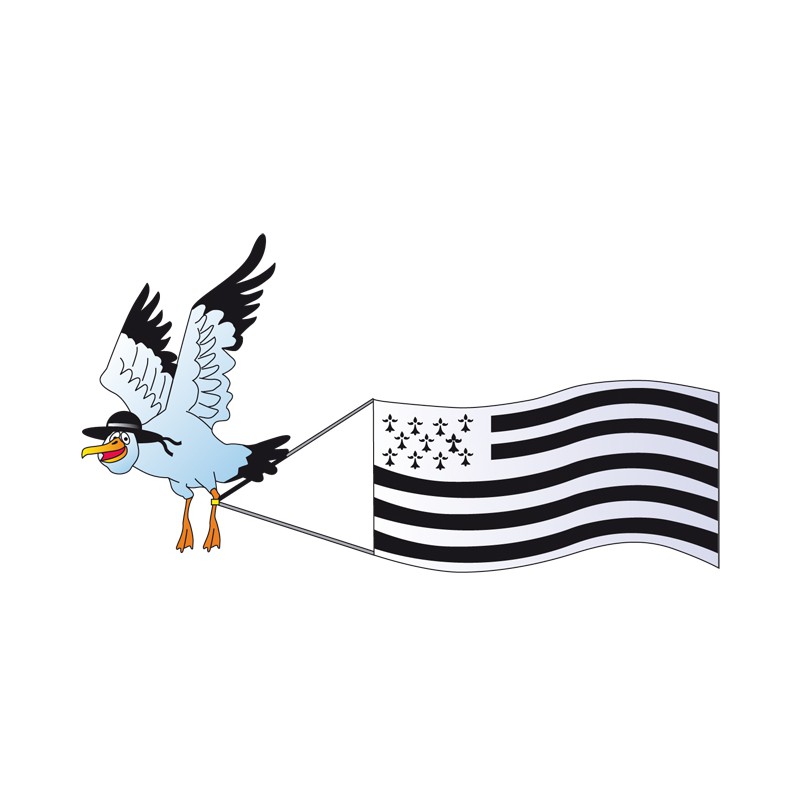 Sticker et autocollant boussole drapeau breton