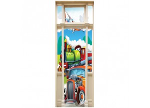 Stickers trompe l'oeil porte Véhicule pour enfants