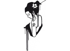 stickers Profil de geisha 
