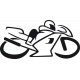 stickers Silhouette de moto de course