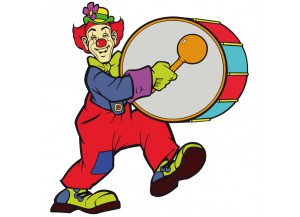 stickers Clown musicien