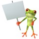 stickers Grenouille et pancarte