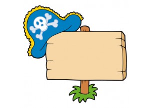 stickers Chapeau de pirate et pancarte